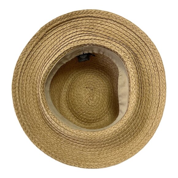 Vince Camuto Straw Hat – Wide Brim Boater Style w/ Black Bow Band - Picture 3 of 5